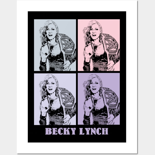 Becky Lynch Wrestling Pop Art Wall Art by KERIKIL